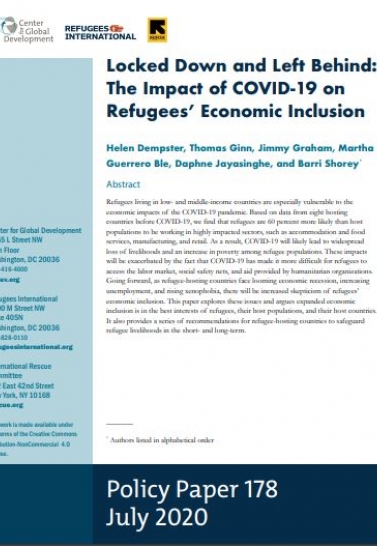 Locked Down and Left Behind: The Impact of COVID-19 on Refugees’ Economic Inclusion. Dempster, H. et al. (2020) Cover Image