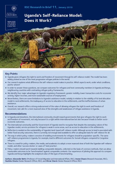 Research in Brief: Uganda’s Self-Reliance Model: Does it Work? Cover Image