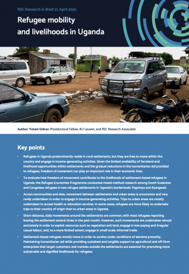 Refugee mobility and livelihoods in Uganda Cover Image